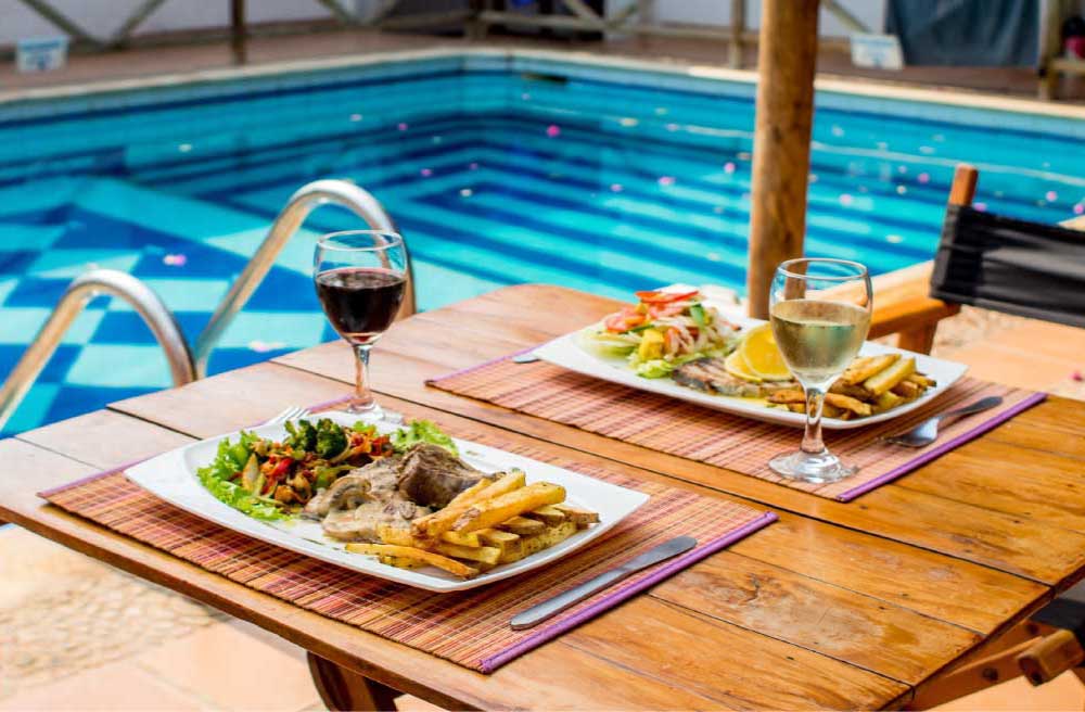What about a good lunch next to the pool